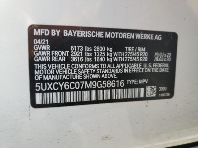 5UXCY6C07M9G58616 2021 BMW X6, photo no. 13