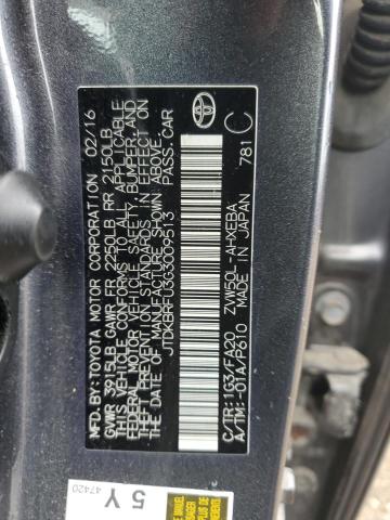 2016 TOYOTA PRIUS HYBI - JTDKBRFU3G3009513