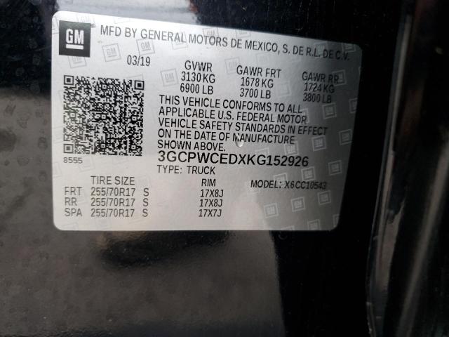 2019 CHEVROLET SILV1500 4 3GCPWCEDXKG152926
