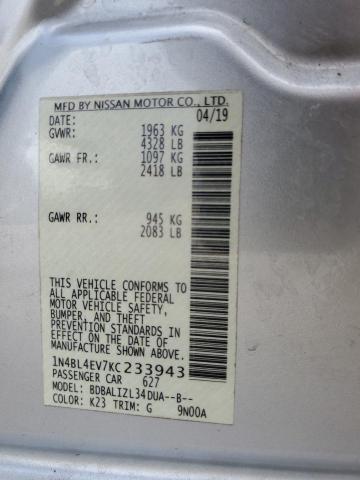 1N4BL4EV7KC233943 Nissan ALTIMA SL