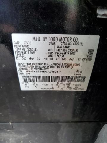 1FM5K8B89EGA21893 Ford EXPLORER