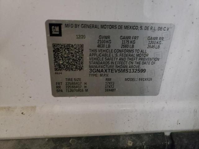 2021 CHEVROLET EQUINOX LT - 3GNAXTEV5MS132599