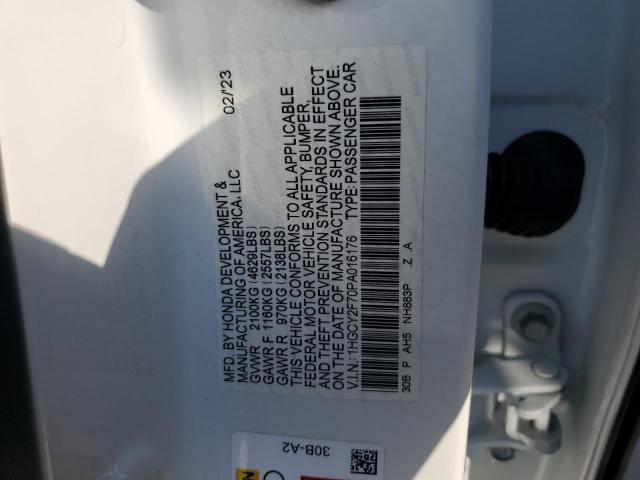 1HGCY2F70PA016176 | 2023 HONDA ACCORD HYB