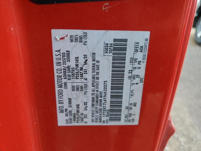 2000 Ford F150 VIN: 1FTRX17L6YNA20275 Lot: 53341154