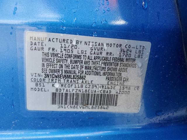 3N1CN8EV6ML825862 Nissan VERSA SV