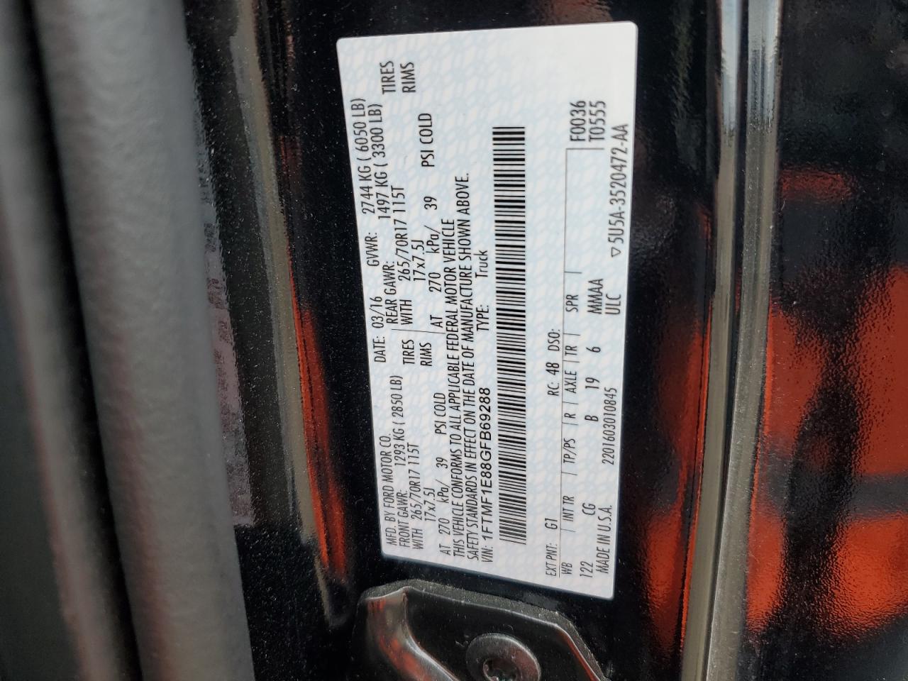 1FTMF1E88GFB69288 FORD All Models 2016