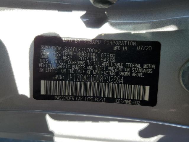 2020 SUBARU BRZ LIMITE JF1ZCAC10L8702694
