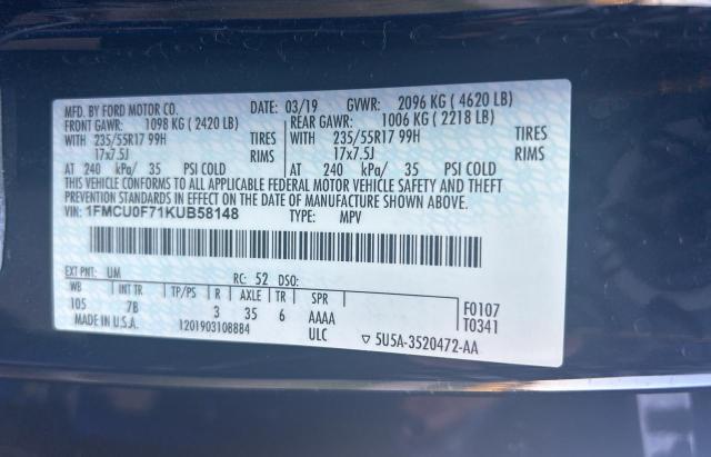 1FMCU0F71KUB58148 Ford ESCAPE S