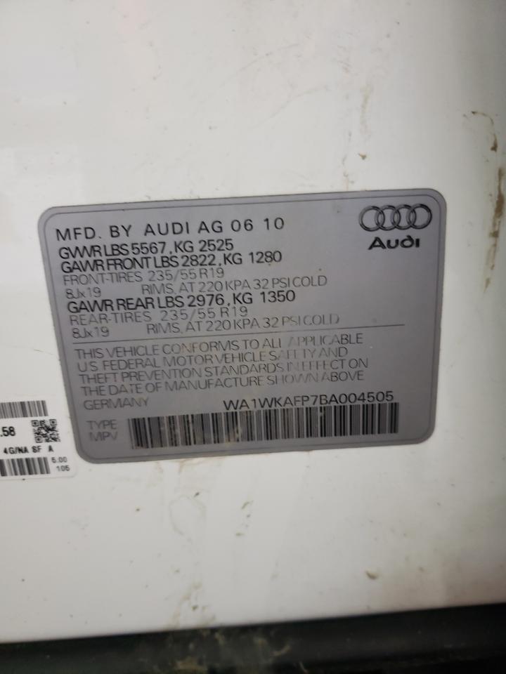 WA1WKAFP7BA004505 2011 Audi Q5 Prestige