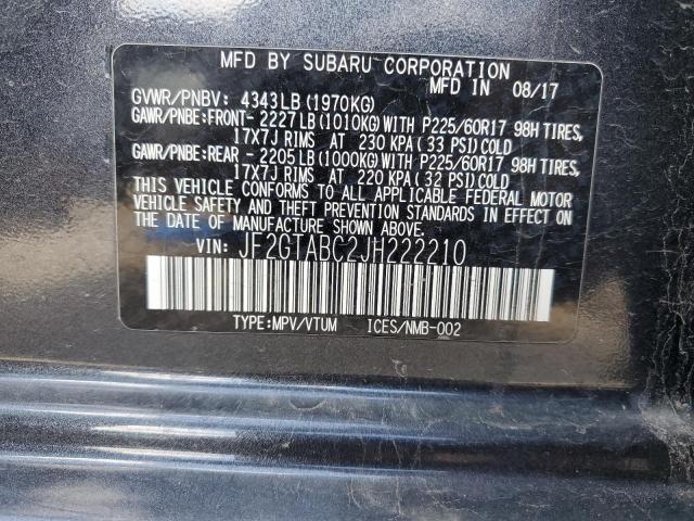 JF2GTABC2JH222210 Subaru Crosstrek Premium