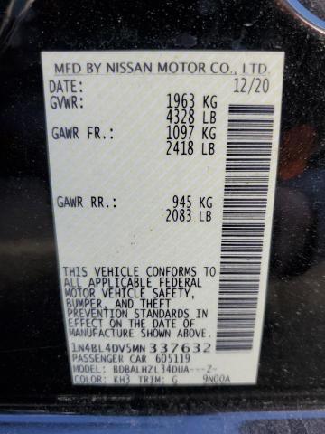 1N4BL4DV5MN337632 Nissan ALTIMA SV