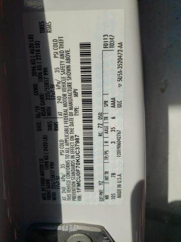 2019 FORD ESCAPE S - 1FMCU0F70KUC37987