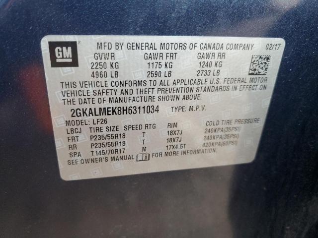  GMC TERRAIN 2017 Синій
