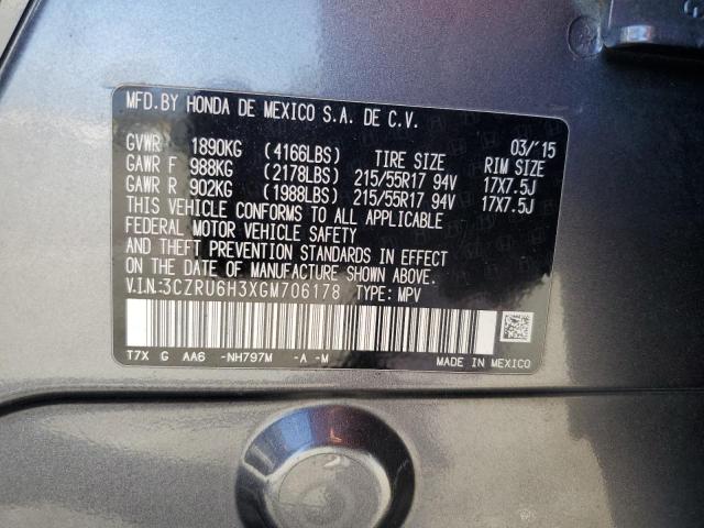 3CZRU6H3XGM706178 Honda HR-V LX