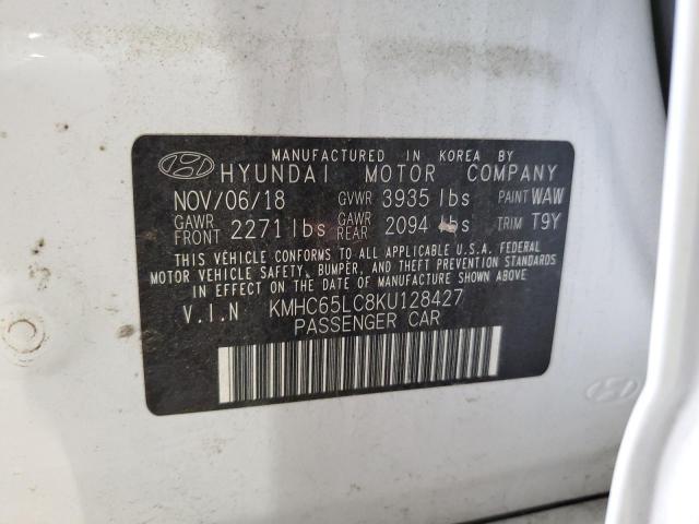 2019 HYUNDAI IONIQ BLUE - KMHC65LC8KU128427