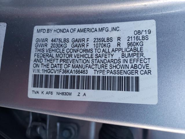 2019 HONDA ACCORD SPO - 1HGCV1F36KA166463
