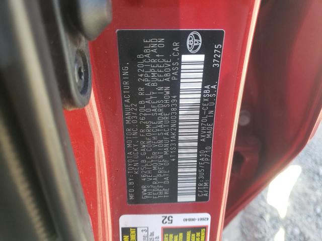 2022 TOYOTA CAMRY NIGH - 4T1S31AK2NU038394