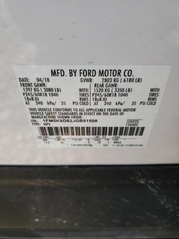 2018 FORD EXPLORER X - 1FM5K8D82JGB81508