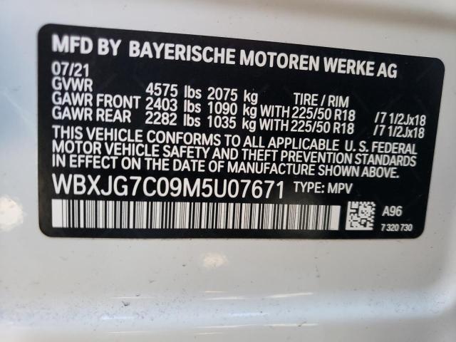 WBXJG7C09M5U07671 BMW X1 SDRIVE2 10