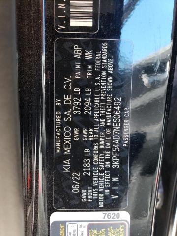 3KPF54AD7NE506492 KIA Forte Gt Line