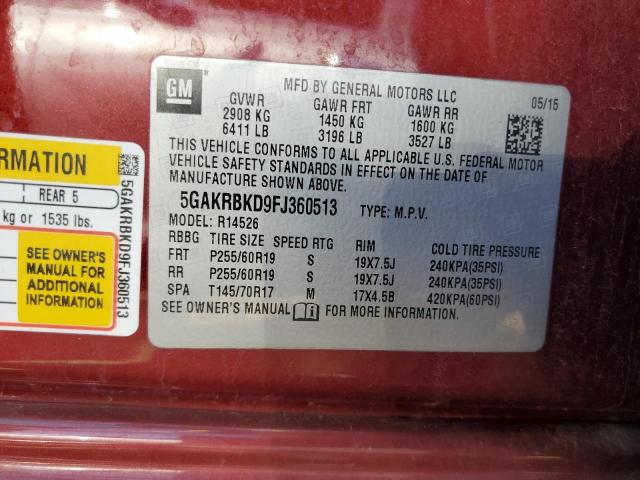 5GAKRBKD9FJ360513 Buick Enclave