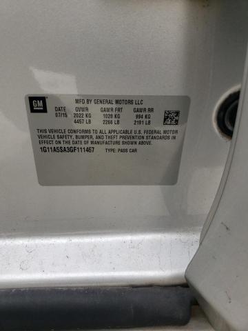 1G11A5SA3GF111467 Chevrolet Malibu Limited Ls