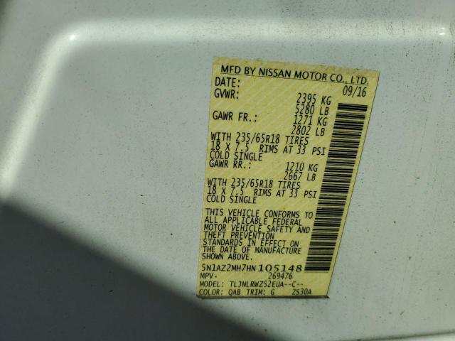 5N1AZ2MH7HN105148 Nissan MURANO S