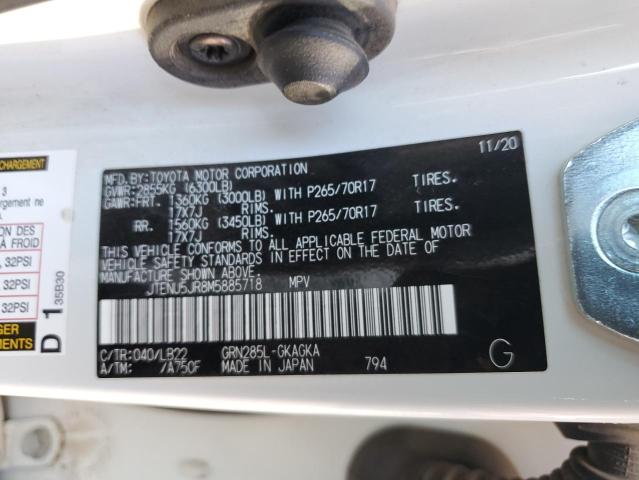 JTENU5JR8M5885718 Toyota 4runner Sr5/sr5 Premium