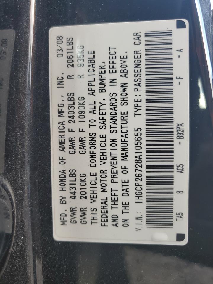 1HGCP26728A105655 2008 Honda Accord Ex