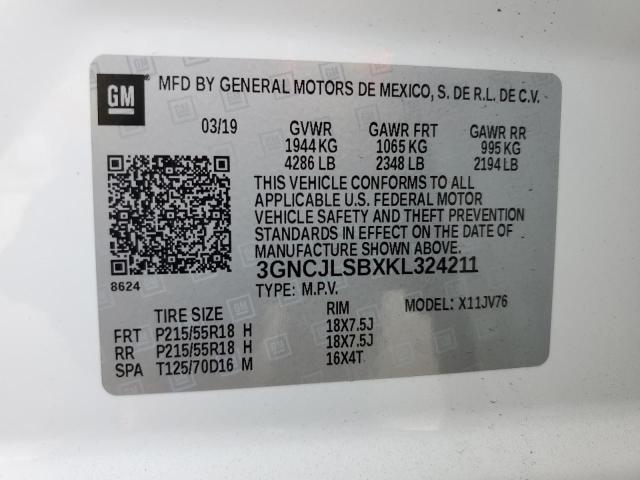 3GNCJLSBXKL324211 Chevrolet Trax 1LT 10