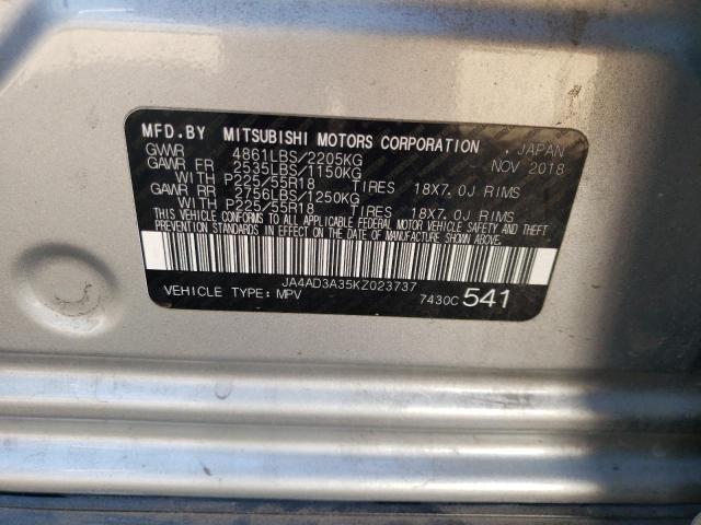 2019 MITSUBISHI OUTLANDER - JA4AD3A35KZ023737