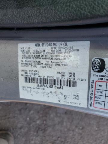 3FAHP07Z38R192681 | 2008 Ford fusion se