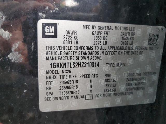1GKKNTLS2HZ210314 GMC Acadia All Terrain