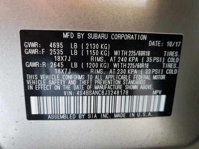 4S4BSANC8J3248178 Subaru Outback 2.5i Limited