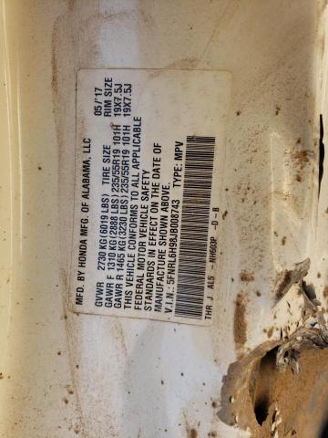 5FNRL6H98JB008743 Honda Odyssey Elite