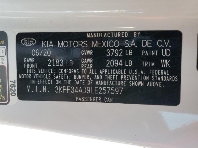 3KPF34AD9LE257597 KIA Forte Gt Line