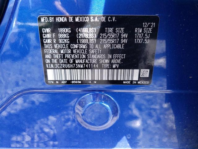 3CZRU6H73NM741144 Honda Hr-v Exl