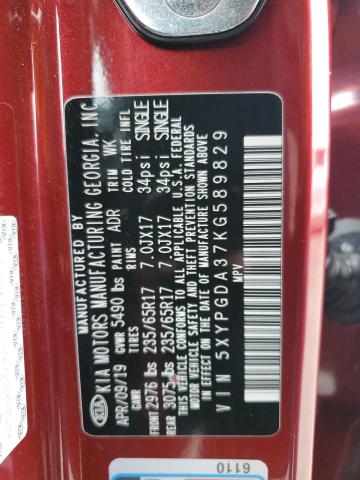 2019 KIA SORENTO L - 5XYPGDA37KG589829