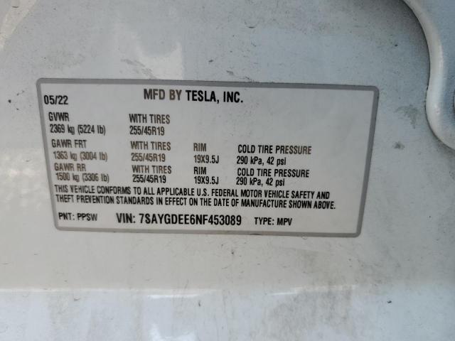 7SAYGDEE6NF453089 Tesla Model Y