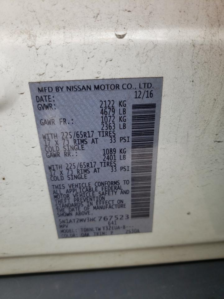 5N1AT2MV3HC767523 NISSAN ROGUE 2017