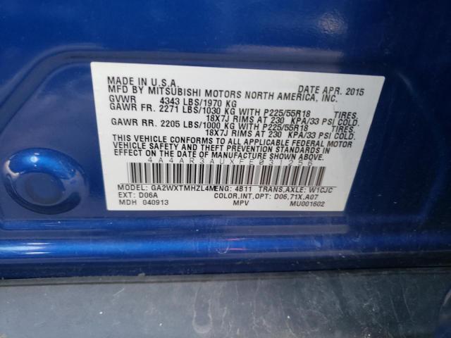 2015 MITSUBISHI OUTLANDER - 4A4AR3AUXFE031256