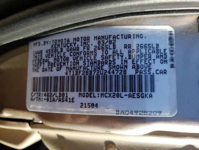 2002 Toyota Avalon Xl VIN: 4T1BF28B72U244728 Lot: 74461393