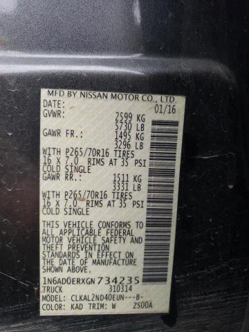 2016 NISSAN FRONTIER S - 1N6AD0ERXGN734235