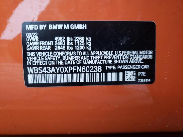 2023 BMW M3 COMPETI WBS43AY0XPFN60238