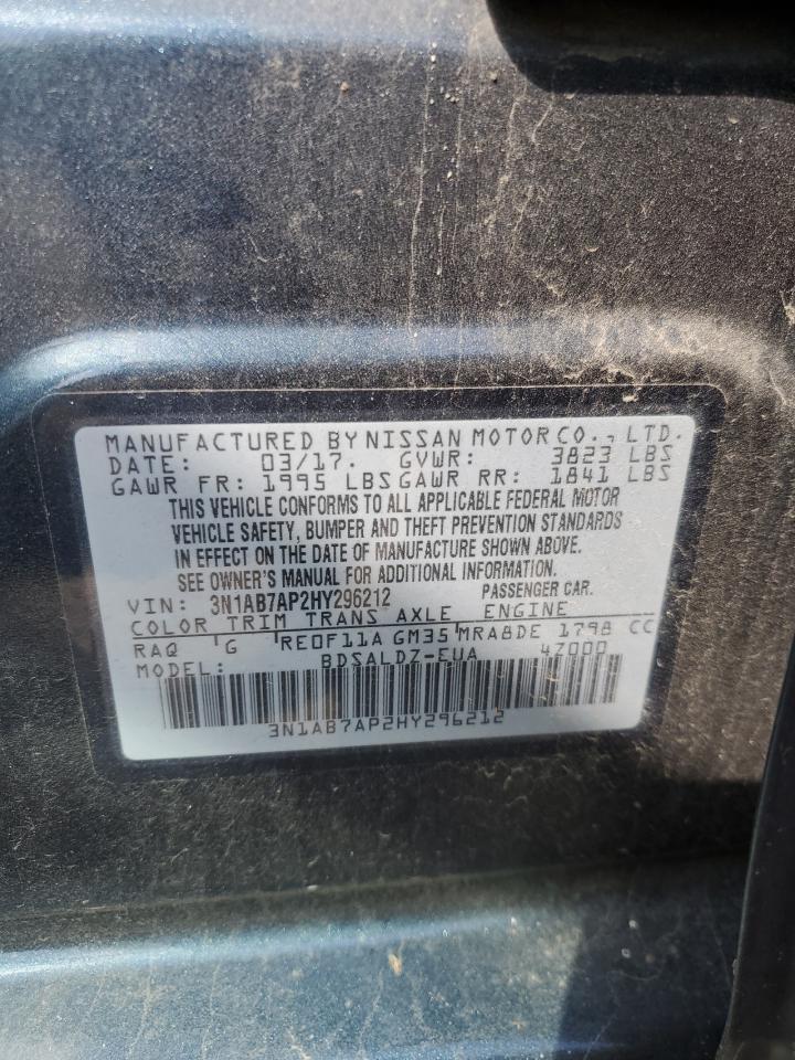 3N1AB7AP2HY296212 NISSAN SENTRA 2017