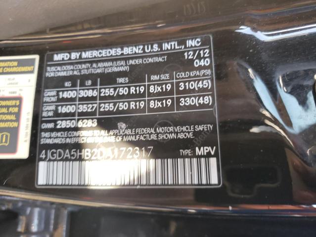 VIN 4JGDA5HB2DA172317 2013 Mercedes-Benz ML-Class, ... no.12