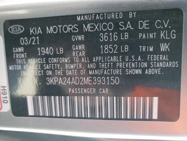 3KPA24AD2ME393150 KIA RIO LX