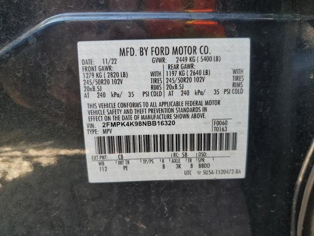 2FMPK4K98NBB16320 2022 FORD EDGE, photo no. 13