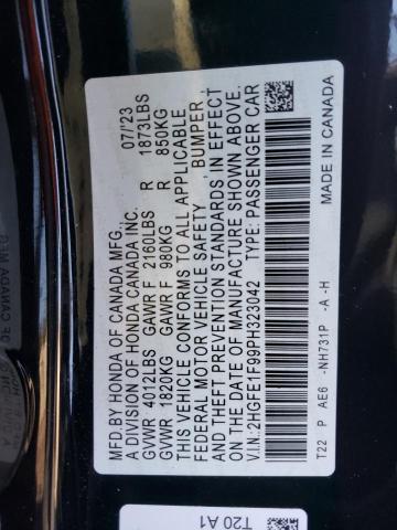 2023 HONDA CIVIC TOUR - 2HGFE1F99PH323042