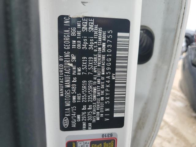 5XYPK4A59GG103755 KIA SORENTO SX